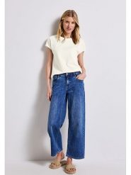 Street One Koszulka w kolorze kremowym rozmiar: 42. Brązowe koszulki damskie Street One, bez wzorów, bez kołnierzyka, bez ramiączek. Za 110.04 zł.