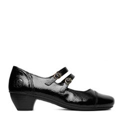 Półbuty Rieker. Czarne półbuty damskie Rieker, bez wzorów, bez obcasa, na obcasie, bez zapięcia. Za 349.99 zł.