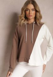 Brązowa Bawełniana Bluza z Kapturem i Ściągaczami Ardente. Brązowe bluzy damskie Renee, bez wzorów, z bawełny, z kapturem. Za 79.99 zł.