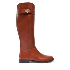 Kozaki Tory Burch. Brązowe kozaki damskie Tory Burch, bez obcasa, na płaskiej podeszwie, bez zapięcia. Za 3,199.00 zł.