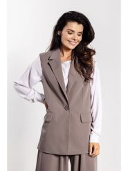 Awama Kamizelka w kolorze szarobrązowym rozmiar: M. Brązowe kamizelki damskie Awama, m, bez wzorów, bez kaptura. Za 174.99 zł.