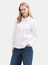 Tom Tailor Koszula 1045243 Biały Regular Fit. Białe koszule damskie Tom Tailor, bez wzorów, z bawełny, bez kołnierzyka, bez ramiączek. Za 139.99 zł.