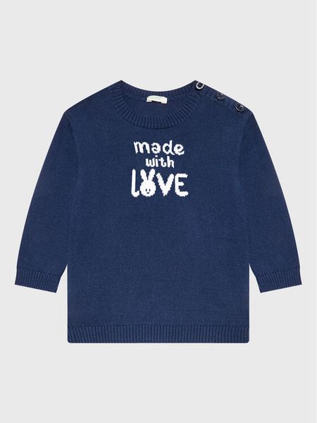 United Colors Of Benetton Sweter 112CB1009 Granatowy Regular Fit. Niebieskie swetry dziewczęce United Colors Of Benetton, bez wzorów, z bawełny, bez kołnierzyka, bez ramiączek. Za 69.99 zł.