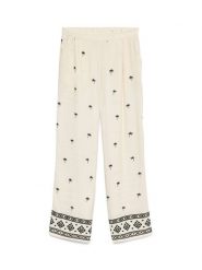 Vero Moda Spodnie materiałowe Kai 10345546 Kremowy Regular Fit. Białe spodnie materiałowe damskie Vero Moda, bez wzorów, z materiału. Za 199.99 zł.