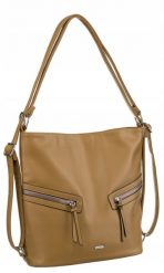Shopperka damska hobo Rovicky R-073-01 beżowa. Brązowe torebki klasyczne damskie ROVICKY, ze skóry ekologicznej, na ramię, duże, bez dodatków. Za 81.99 zł.