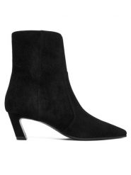 Stuart Weitzman Botki Stassi SM498 Czarny. Czarne botki damskie Stuart Weitzman, ze skóry, bez obcasa, na słupku, bez zapięcia. Za 2,769.00 zł.