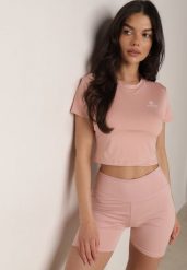 Różowe Szorty Sportowe o Fasonie Kolarek Dill. Czerwone spodenki sportowe damskie Born2be, l, bez wzorów. Za 29.99 zł.