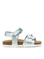 Geox Sandały B Sandal Chalki Girl B552RD 000NF C4070 M Błękitny. Niebieskie sandały dziewczęce Geox, ze skóry, bez obcasa, bez zapięcia. Za 169.99 zł.