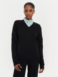 United Colors Of Benetton Sweter 103CD10BE Czarny Regular Fit. Czarne swetry klasyczne damskie United Colors Of Benetton, xs, z bawełny, bez kołnierzyka. Za 109.99 zł.