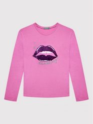 United Colors Of Benetton Bluzka 3096C107D Różowy Regular Fit. Czerwone bluzki i koszule dziewczęce United Colors Of Benetton, bez wzorów, z bawełny, bez kołnierzyka, bez ramiączek. Za 70.00 zł.