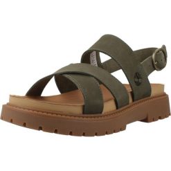 Sandały TIMBERLAND TB0A2KZ5EO61 Zielony. Zielone sandały damskie Timberland, bez wzorów, z materiału, bez obcasa, bez zapięcia. Za 405.99 zł.