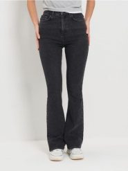 Jeansy flare z efektem sprania - szary. Szare jeansy damskie Sinsay. Za 69.99 zł.