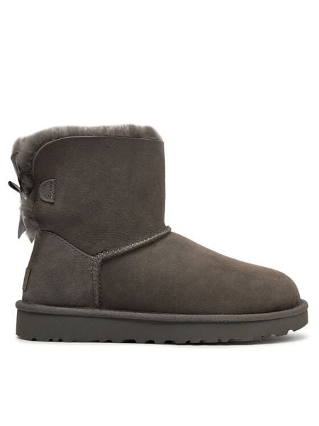 Ugg Śniegowce W Mini Bailey Bow II 1016501 Szary. Szare śniegowce damskie Ugg, ze skóry. Za 599.99 zł.