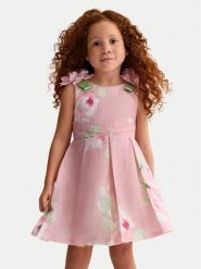 Abel & Lula Sukienka elegancka 5033 Różowy Regular Fit. Czerwone sukienki dziewczęce Abel & Lula, bez wzorów, ze lnu, bez ramiączek. Za 419.99 zł.