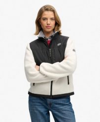 Superdry Polar Fleece Hybrid Trekker Kurtka – Off White. Białe kurtki damskie Superdry, bez wzorów, z nylonu, bez kaptura. Za 310.50 zł.