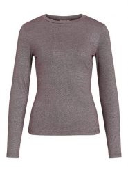 Vila Koszulka "Vicatera" w kolorze jasnobrązowym rozmiar: S. Brązowe koszulki damskie Vila, s, bez wzorów, bez kołnierzyka, bez ramiączek. Za 78.66 zł.