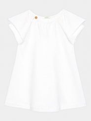 United Colors Of Benetton Sukienka codzienna 3LHAAV006 Biały Regular Fit. Białe sukienki dziewczęce United Colors Of Benetton, bez wzorów, z bawełny, bez ramiączek, proste. Za 49.99 zł.