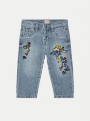 Guess Jeansy N5GA05 D45E0 Niebieski Relaxed Fit. Niebieskie jeansy dziewczęce Guess, z aplikacjami, z bawełny. Za 129.99 zł.