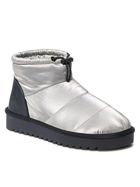 Jenny Fairy Botki WS5918-10 Srebrny. Szare botki damskie Jenny Fairy, z materiału, bez obcasa, na płaskiej podeszwie, bez zapięcia. Za 69.99 zł.