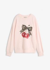 Szeroka bluza z czystej bawełny organicznej. Czerwone bluzy damskie bonprix, bez wzorów, z bawełny, bez kaptura. Za 117.99 zł.