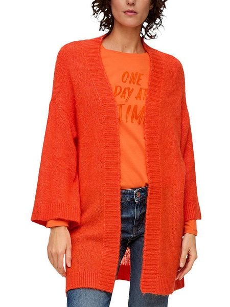 S.Oliver Kardigan w kolorze pomarańczowym rozmiar: 46. Pomarańczowe kardigany damskie S.Oliver, s, bez wzorów, ze splotem. Za 96.60 zł.