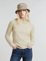 G-Star Sweter w kolorze kremowym rozmiar: S. Brązowe swetry klasyczne damskie G-Star, s, z wełny, bez kołnierzyka. Za 188.85 zł.