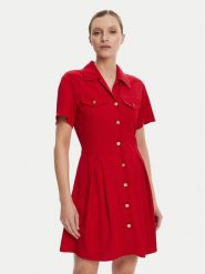 Tommy Hilfiger Sukienka koszulowa WW0WW45819 Czerwony Regular Fit. Czerwone sukienki damskie Tommy Hilfiger, bez wzorów, z wiskozy, bez ramiączek. Za 849.99 zł.