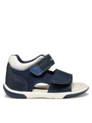 Geox Sandały B Sandal Zapito B556EA 05410 C4211 Granatowy. Niebieskie sandały chłopięce Geox, ze skóry, bez zapięcia. Za 99.99 zł.