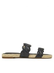 Tommy Hilfiger Espadryle Leather Rope Espadrille Mule FW0FW08503 Czarny. Czarne espadryle damskie Tommy Hilfiger, bez wzorów, ze skóry, bez obcasa. Za 289.99 zł.