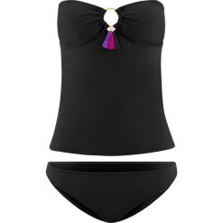 Tankini (2 części) bonprix czarny. Czarne bikini bonprix, w kolorowe wzory. Za 89.99 zł.