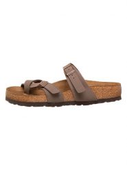 Birkenstock Japonki "Mayari" w kolorze jasnobrązowym rozmiar: 37. Brązowe klapki damskie Birkenstock, bez wzorów, z otwartym noskiem, bez obcasa, bez zapięcia. Za 261.67 zł.