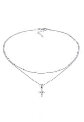 Elli Damski choker z zawieszką w kształcie krzyża z cyrkoniami ze srebra próby 925 Sterling Silver Naszyjniki 1 ct. Szare naszyjniki damskie Elli, z cyrkonią, srebrne. Za 198.99 zł.