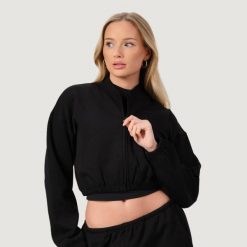 Bluza damska GymBeam NEO Black z zamkiem. Czarne bluzy damskie GYMBEAM, s, bez wzorów, z bawełny, bez kaptura. Za 114.90 zł.