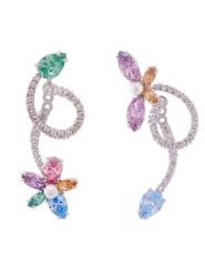 Swarovski Kolczyki 5749190 Srebrny. Szare kolczyki damskie Swarovski, metalowe. Za 939.99 zł.