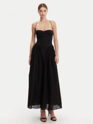 BARDOT Sukienka wieczorowa 59786DB Czarny Regular Fit. Czarne sukienki damskie Bardot, bez wzorów, z bawełny, wizytowe, bez ramiączek. Za 459.99 zł.