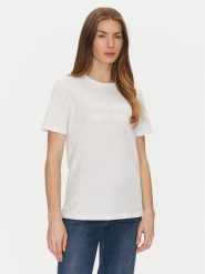 Elisabetta Franchi T-Shirt MA-002-51E2-V200 Biały Regular Fit. Białe t-shirty damskie Elisabetta Franchi, bez wzorów, z bawełny, bez kołnierzyka. Za 449.99 zł.