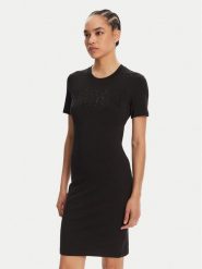 Versace Jeans Couture Sukienka codzienna 78HAOS04 Czarny Slim Fit. Czarne sukienki damskie Versace Jeans Couture, bez wzorów, z bawełny, bez ramiączek. Za 559.99 zł.