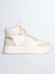 Liu Jo Skórzane sneakersy w kolorze kremowym rozmiar: 37. Brązowe obuwie sportowe damskie Liu Jo, za kostkę, bez zapięcia. Za 307.46 zł.