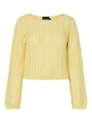 Pieces Sweter "Siri" w kolorze żółtym rozmiar: XS. Żółte swetry klasyczne damskie Pieces, xs, bez kołnierzyka. Za 74.63 zł.