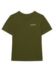 Calvin Klein Jeans T-Shirt Minimal Logo IB0IB02608 Zielony Regular Fit. Zielone t-shirty i koszulki chłopięce Calvin Klein Jeans, bez wzorów, z bawełny, bez kołnierzyka, bez ramiączek. Za 109.99 zł.