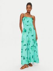 Seafolly Sukienka letnia Secret Garden 55375-DR Zielony Regular Fit. Zielone sukienki damskie Seafolly, bez wzorów, ze lnu, bez ramiączek. Za 589.99 zł.