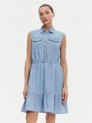 Gaudi Sukienka jeansowa 511BD16002 Niebieski Regular Fit. Niebieskie sukienki damskie Gaudi, bez wzorów, z bawełny, bez ramiączek. Za 419.99 zł.