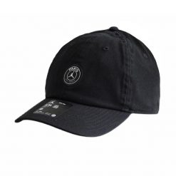 Czapka z daszkiem Air Jordan x Paris Saint Germain PSG Dri-FIT FQ4992-010 L/XL. Czarne czapki z daszkiem damskie Jordan, bez wzorów. Za 141.90 zł.