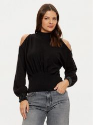 Guess Sweter W5RR02 Z2ZK2 Czarny Regular Fit. Czarne swetry klasyczne damskie Guess, xl, z syntetyku, bez kołnierzyka. Za 269.99 zł.