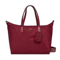 Torebka Guess. Czerwone shopper bag Guess, z aplikacjami, bez dodatków. Za 639.99 zł.