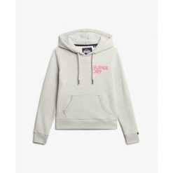 Damska bluza z kapturem w tęczowe paski Superdry. Szare bluzy damskie Superdry, bez wzorów, z kapturem. Za 334.85 zł.