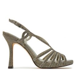 Sandały Menbur. Szare sandały damskie Menbur, bez wzorów, bez obcasa, na szpilce, bez zapięcia. Za 289.99 zł.