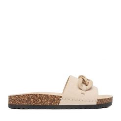 Klapki JENNY. Brązowe klapki damskie Jenny, bez wzorów, bez obcasa, bez zapięcia. Za 69.99 zł.