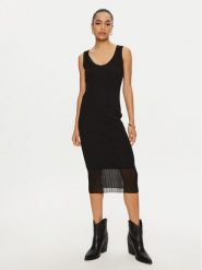 PINKO Sukienka koktajlowa 103540 A1ND Czarny Slim Fit. Czarne sukienki damskie Pinko, bez wzorów, z bawełny, wizytowe, bez ramiączek. Za 379.99 zł.