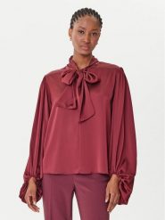 Rinascimento Bluzka CFC0126202003 Bordowy Loose Fit. Czerwone bluzki damskie Rinascimento, xs, bez wzorów, z syntetyku, bez kołnierzyka, bez ramiączek. Za 309.99 zł.